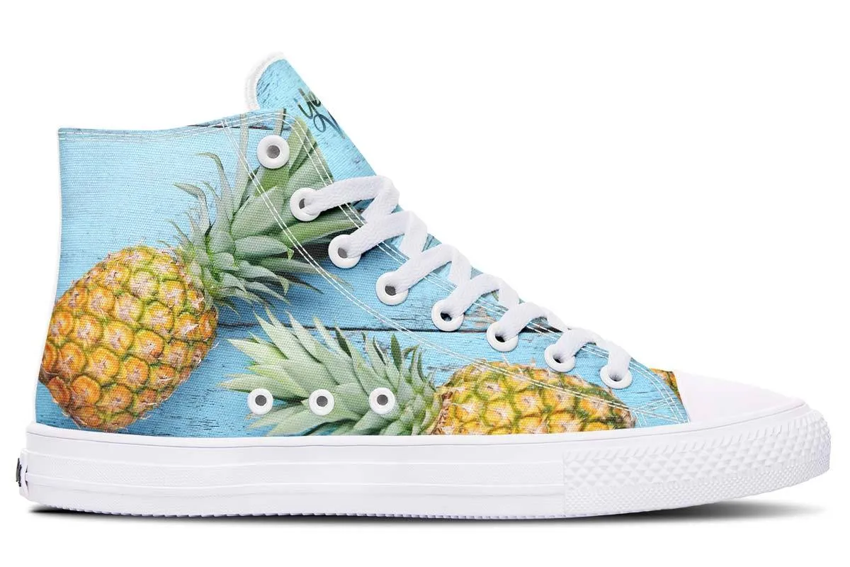 Pineapples Blue Wood