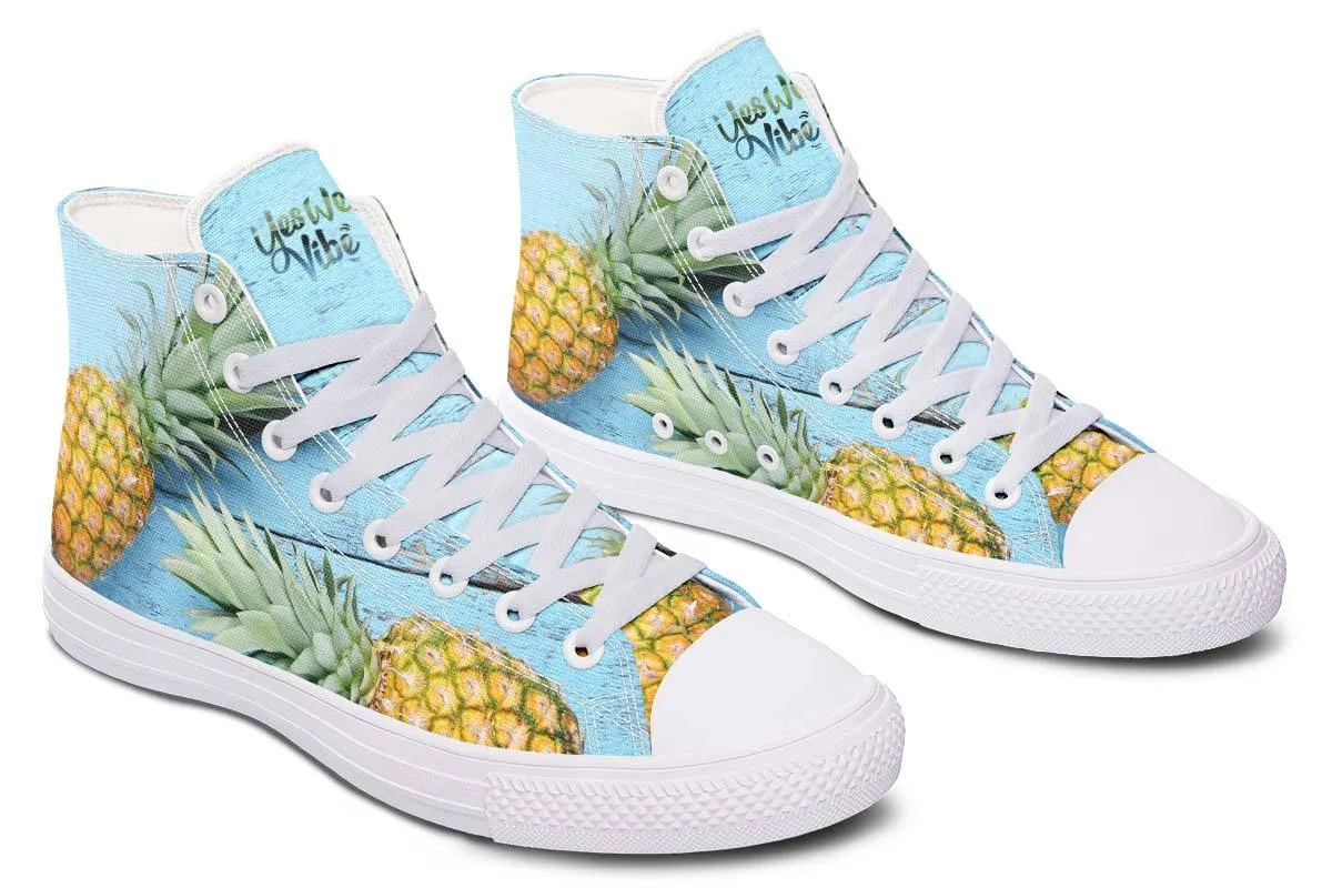 Pineapples Blue Wood