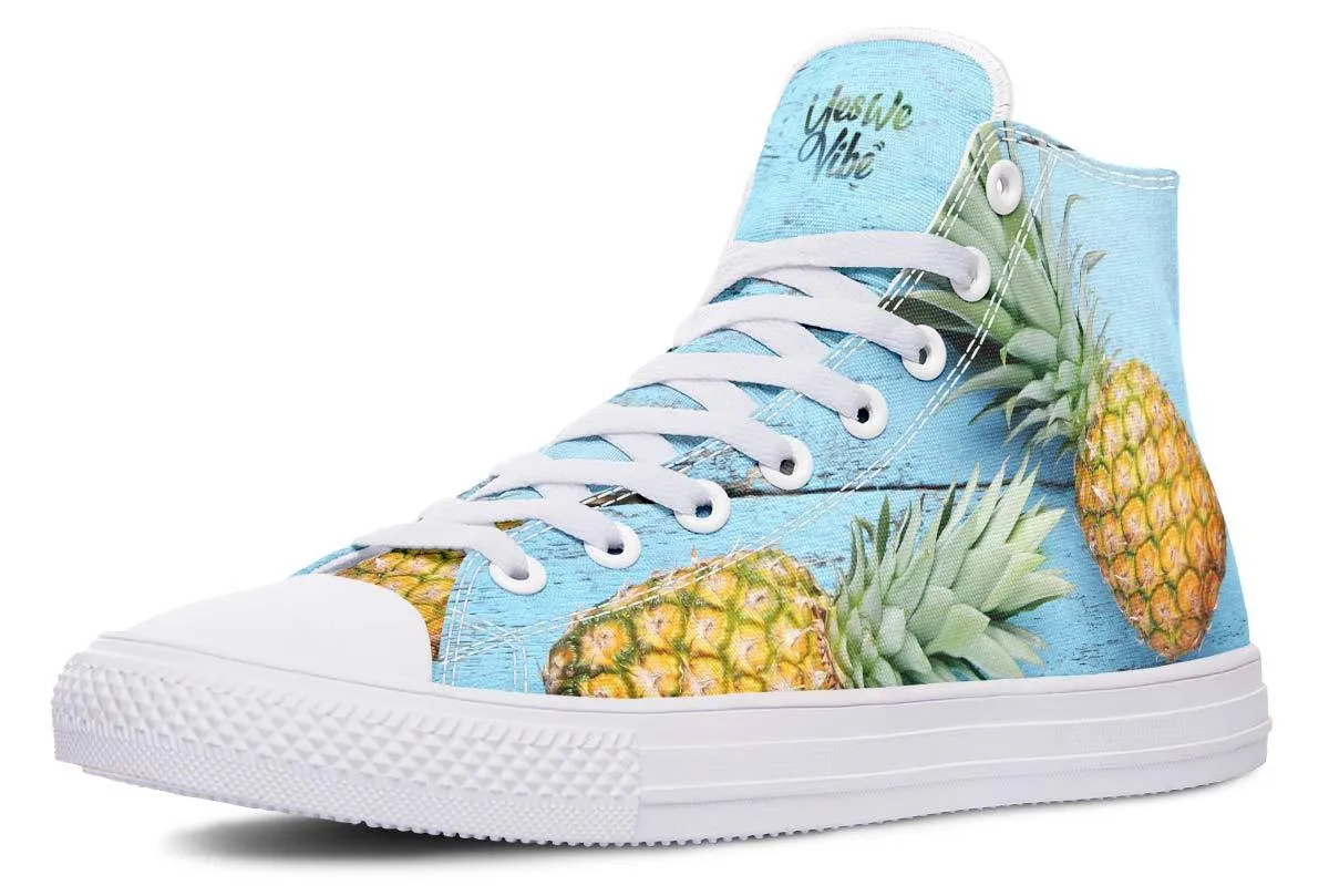 Pineapples Blue Wood