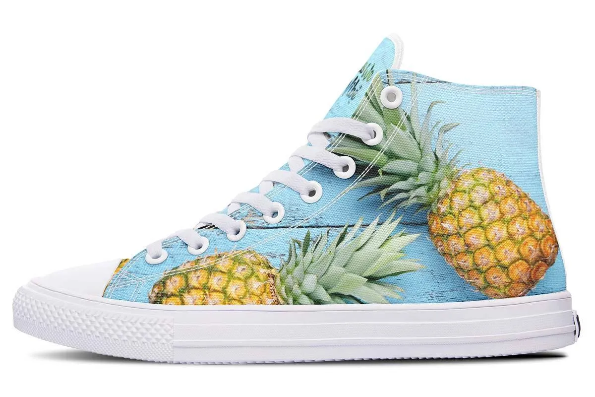 Pineapples Blue Wood