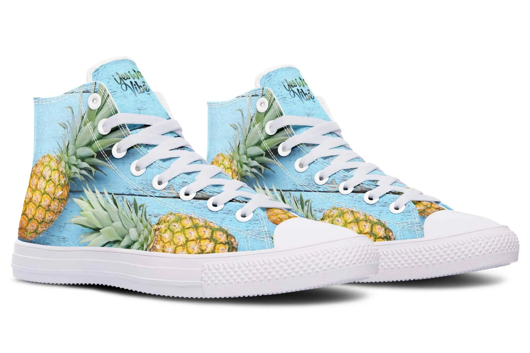 Pineapples Blue Wood