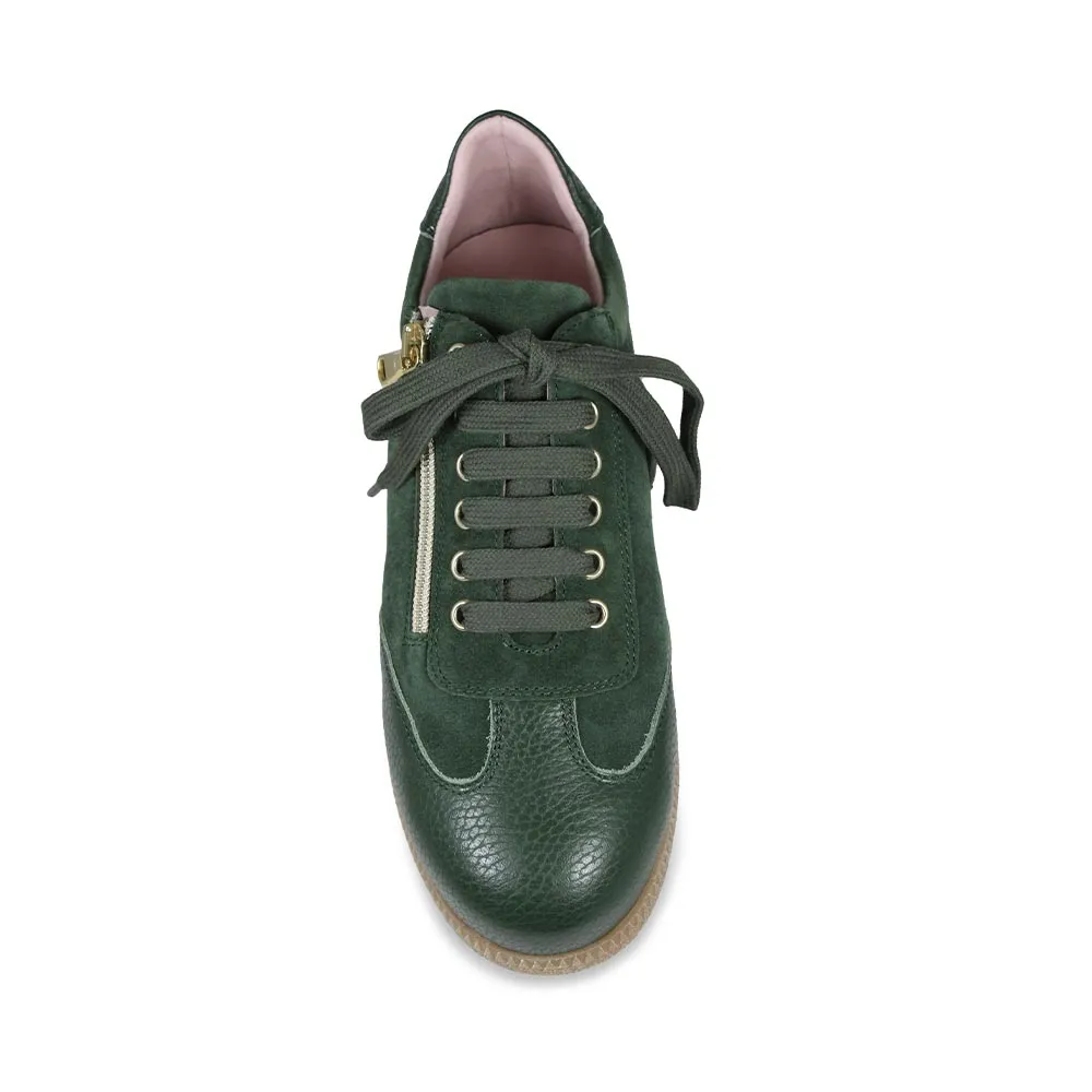 Pixie: Forest Green Leather & Suede