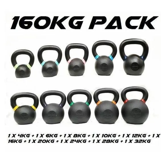 Powder Coat Kettlebell Package - 4/6/8/10/12/16/20/24/28/32kg (Package Price)