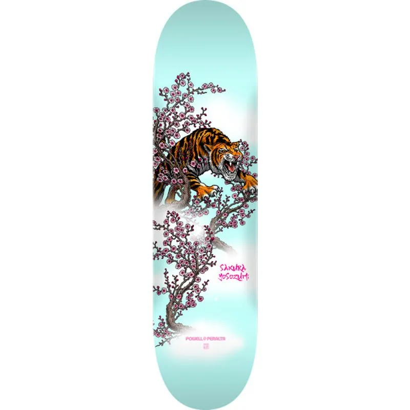 Powell Peralta 8.25" x 31.95" Yosozumi Tiger Light Blue Skateboard Deck