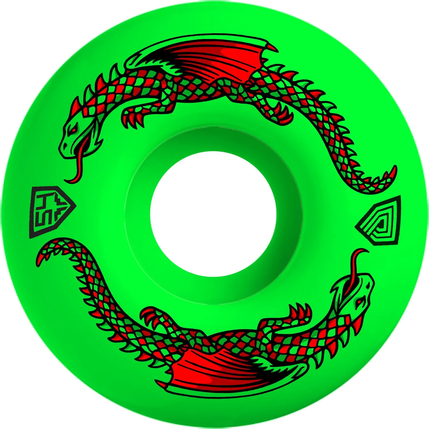 Powell Peralta Wheels Dragon Formula 93a Skateboard Wheels - Green