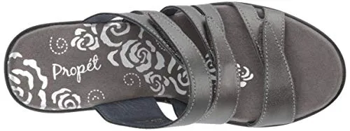 Propét Women's Lexie Wedge Slide Sandal Silver 7 2e Us Pair of Shoes