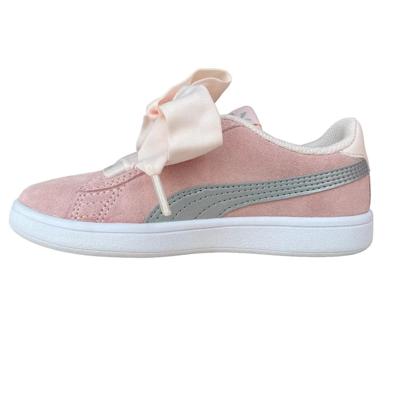 Puma sneakers da bambina Smash V2 Ribbon AC PS 366004 02 pearl-silver