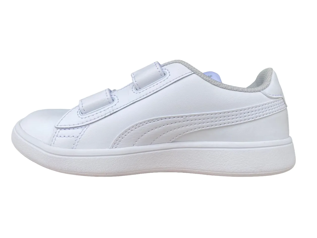 Puma sneakers unisex da bambino con strappo Smash v2 L V Ps 365173 02 bianco