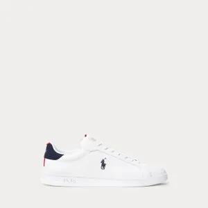 Ralph Lauren Heritage Court II Leather Men's Trainer | White/Navy/Red