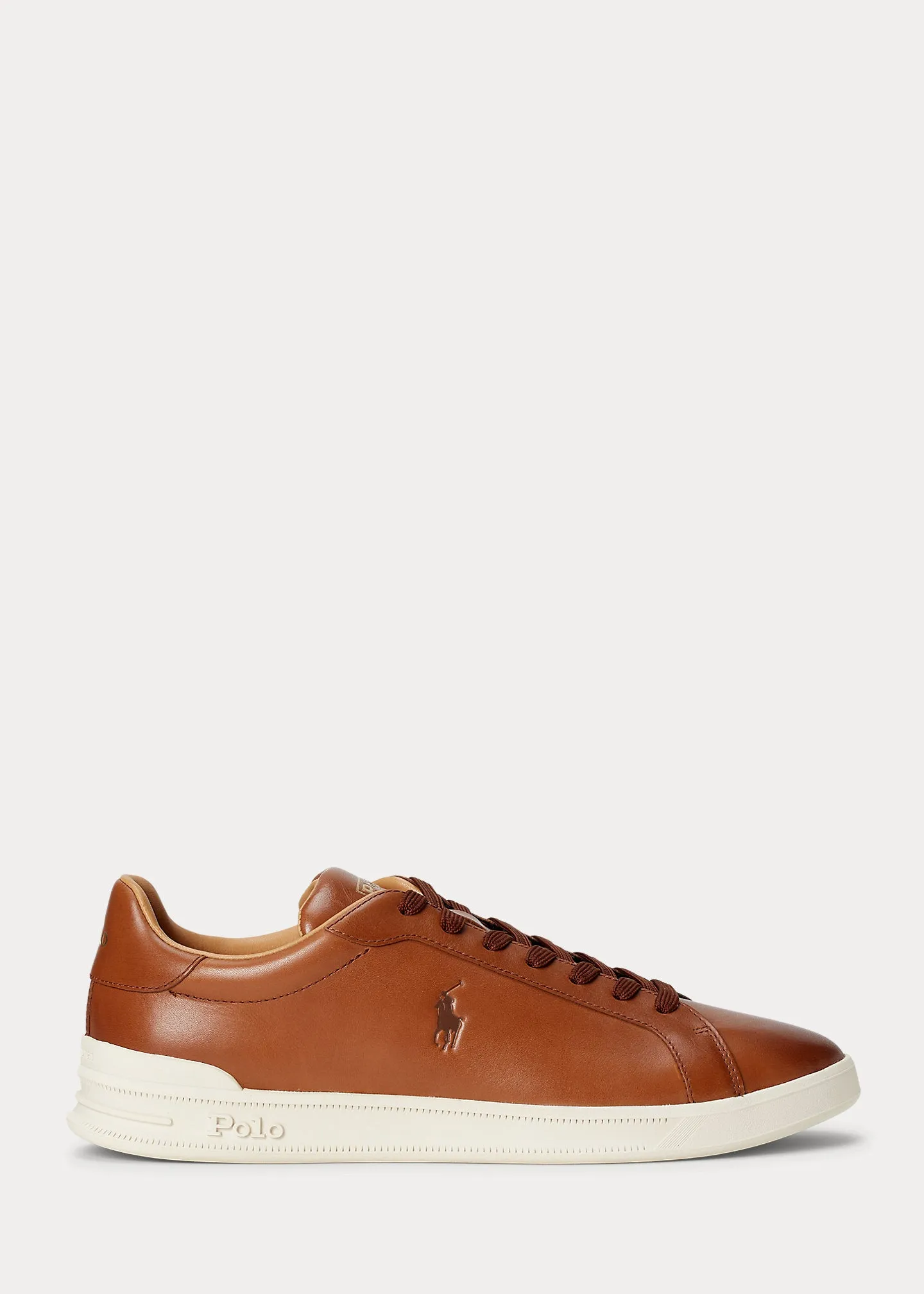 Ralph Lauren Heritage Court II Leather Trainer | Russet Tan