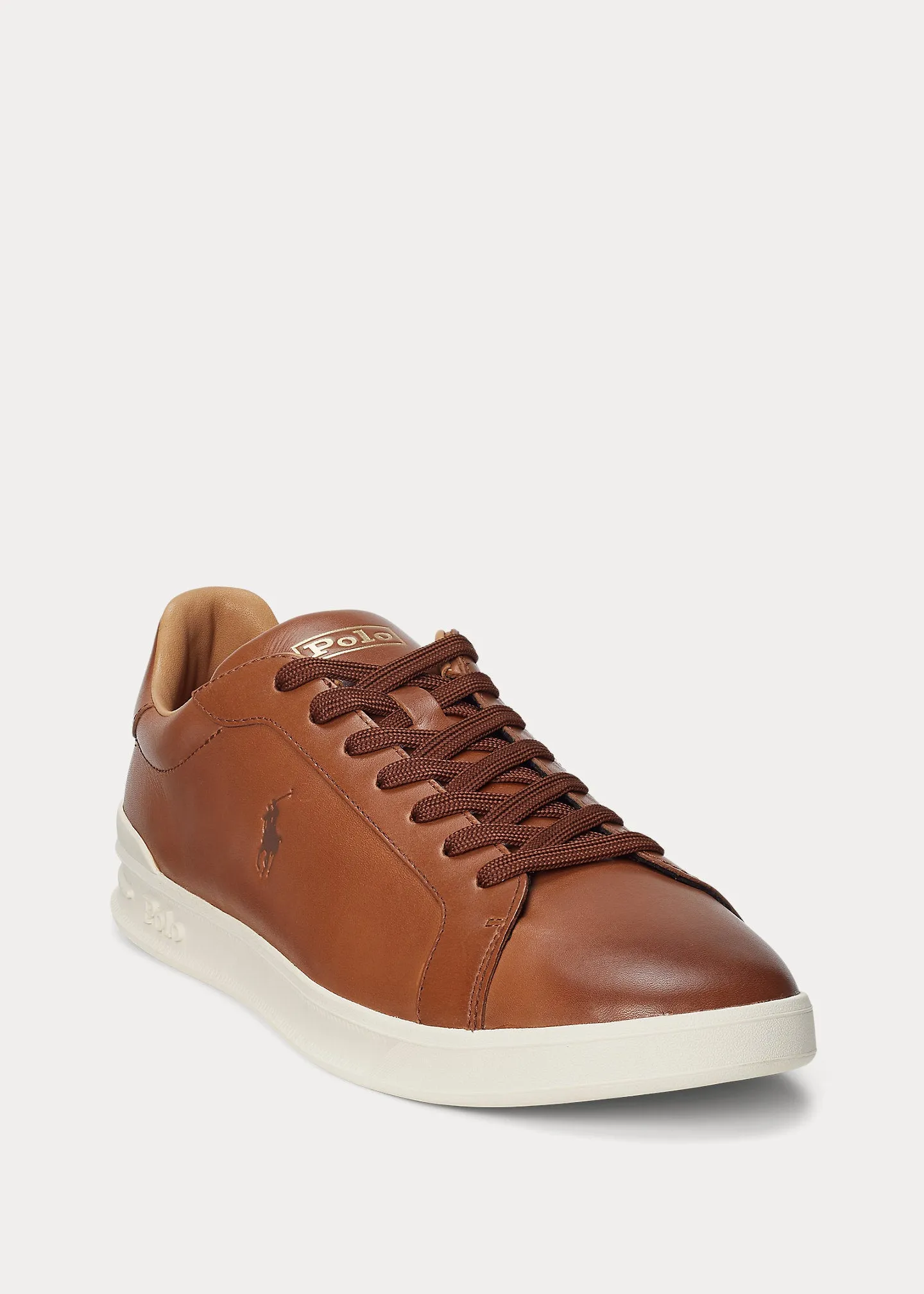 Ralph Lauren Heritage Court II Leather Trainer | Russet Tan