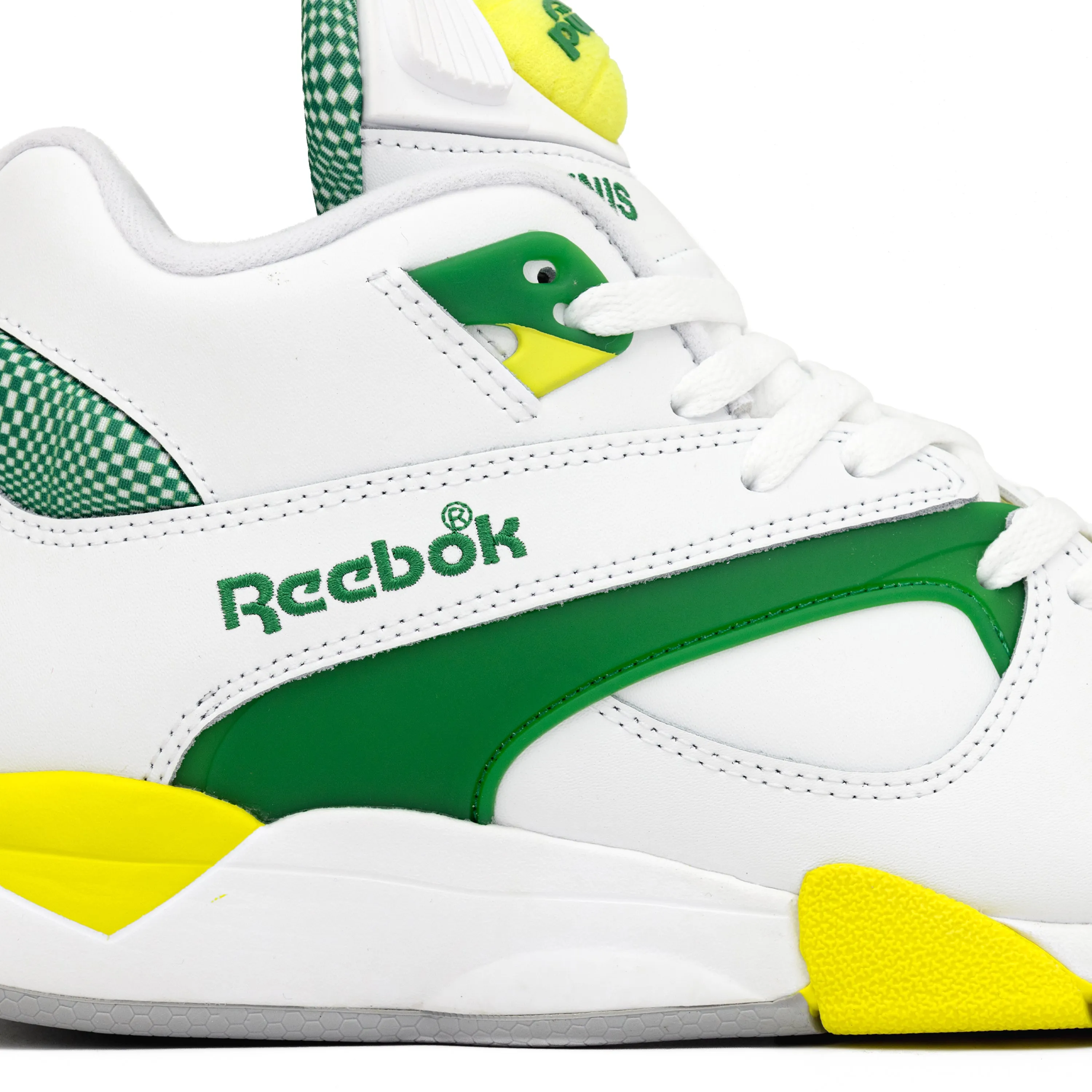 Reebok Court Victory Pump White/Glen Green/Acid Yellow