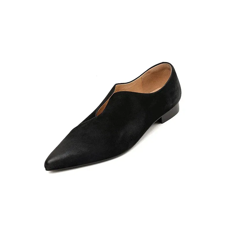 Retro Low Heel Pointed Toe Pumps