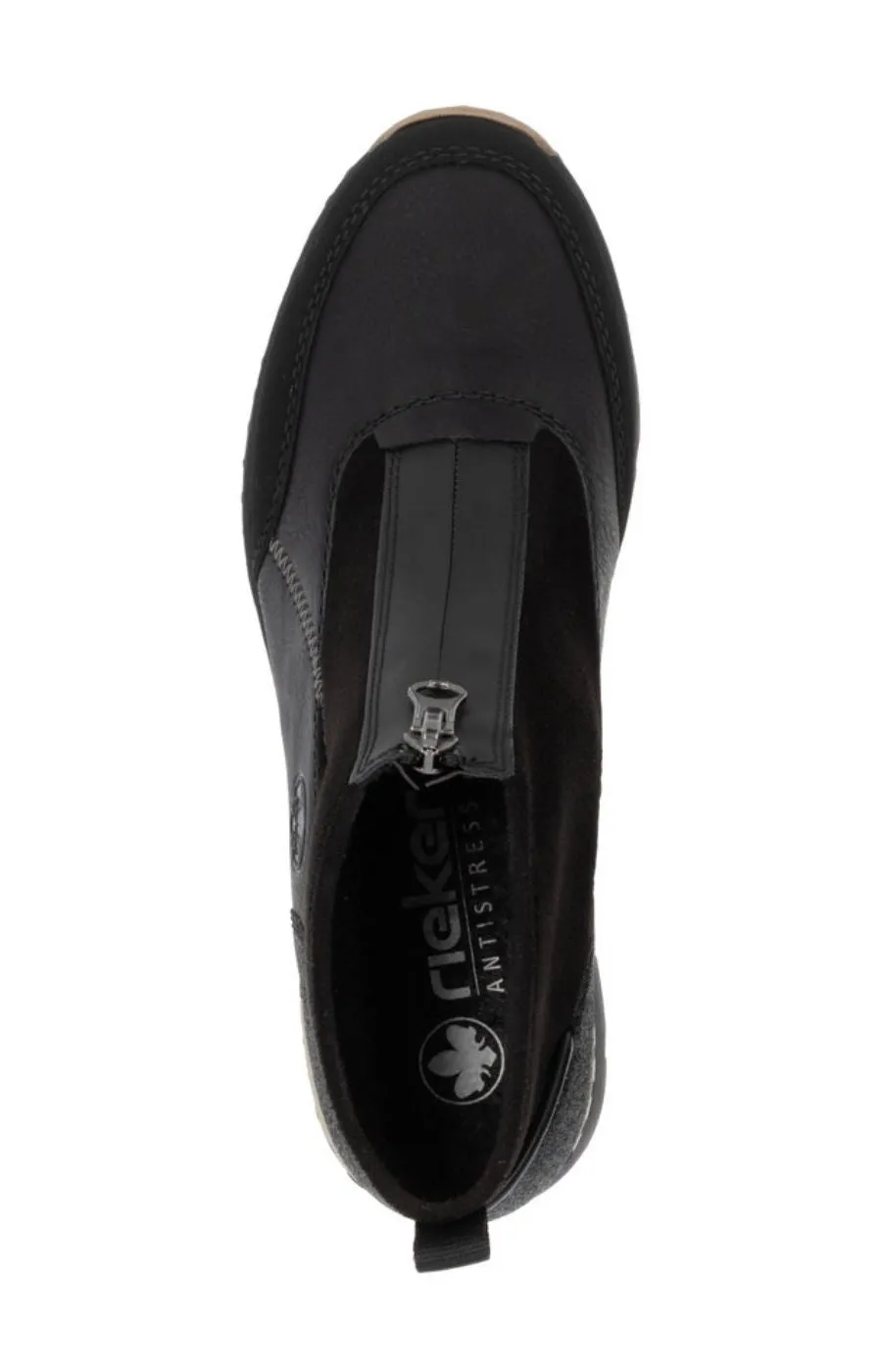 Rieker Zip Wedge Trainer in Black