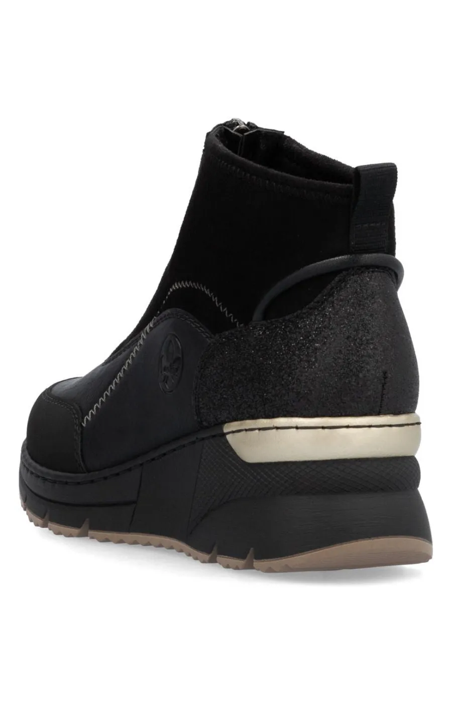 Rieker Zip Wedge Trainer in Black