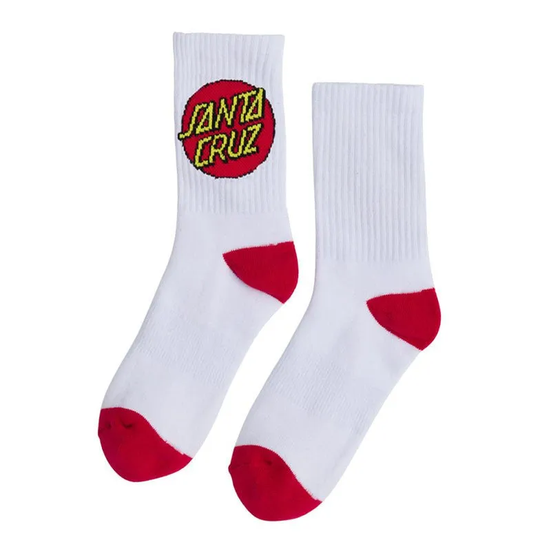 Santa Cruz Skateboards White Youth Socks 4pr