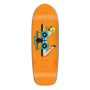 Santa Monica Airlines 9.5" x 29.25" Orange Dip Girl on a Plane (SMA) Skateboard Deck