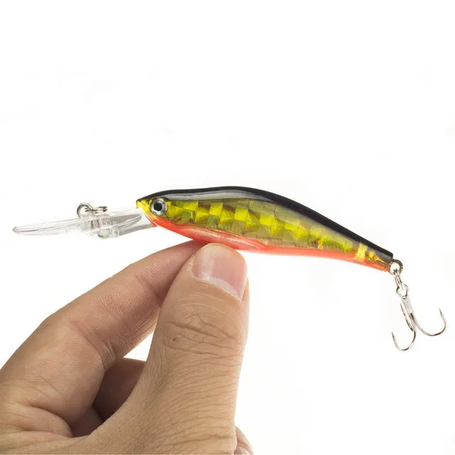 SEALURER 1Pcs  Laser  Wobblers Fishing Tackle 3D Eyes Sinking Minnow Fishing Lure Crankbait 6# hook