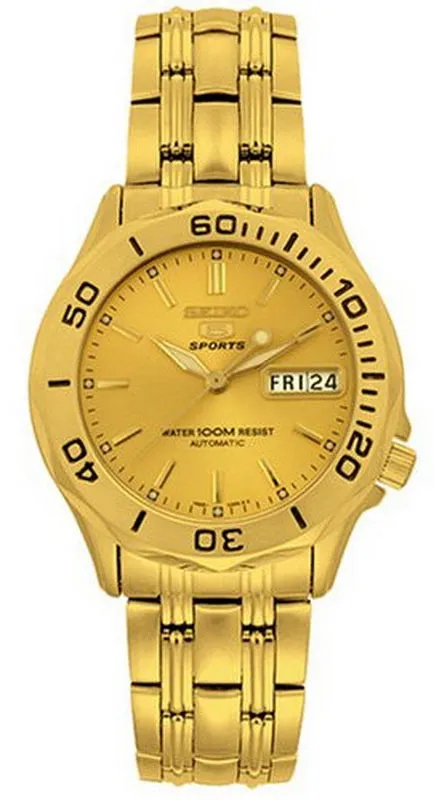 Seiko 5 Sports Gold Plated Stainless Steel Men's Watch SNK036K1