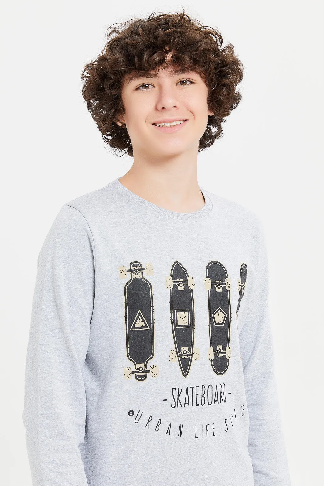 Senior Boys Grey Skate Board Sweatshirt