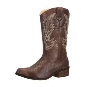 SheSole Pointed Toe Womens Cowboy Boots Brown