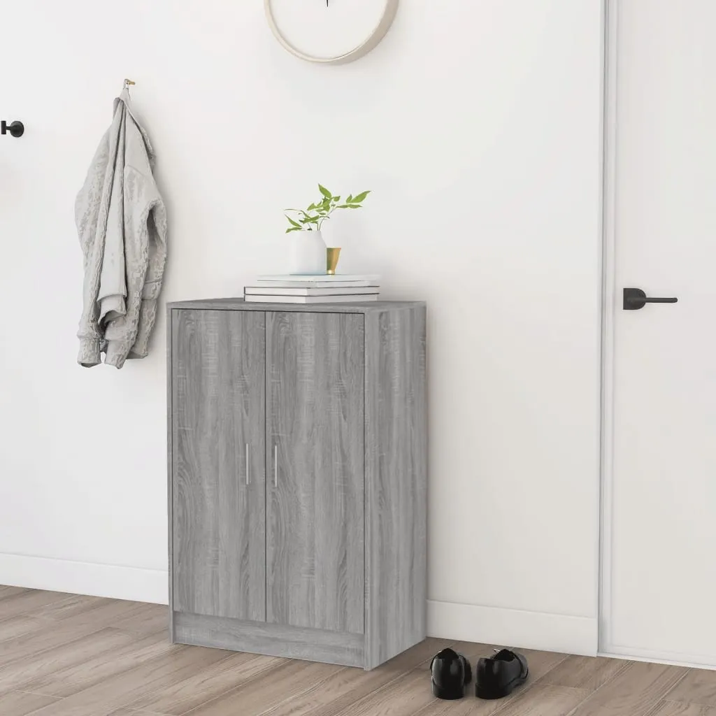 Shoe Cabinet Grey Sonoma 60x35x92 cm Engineered Wood