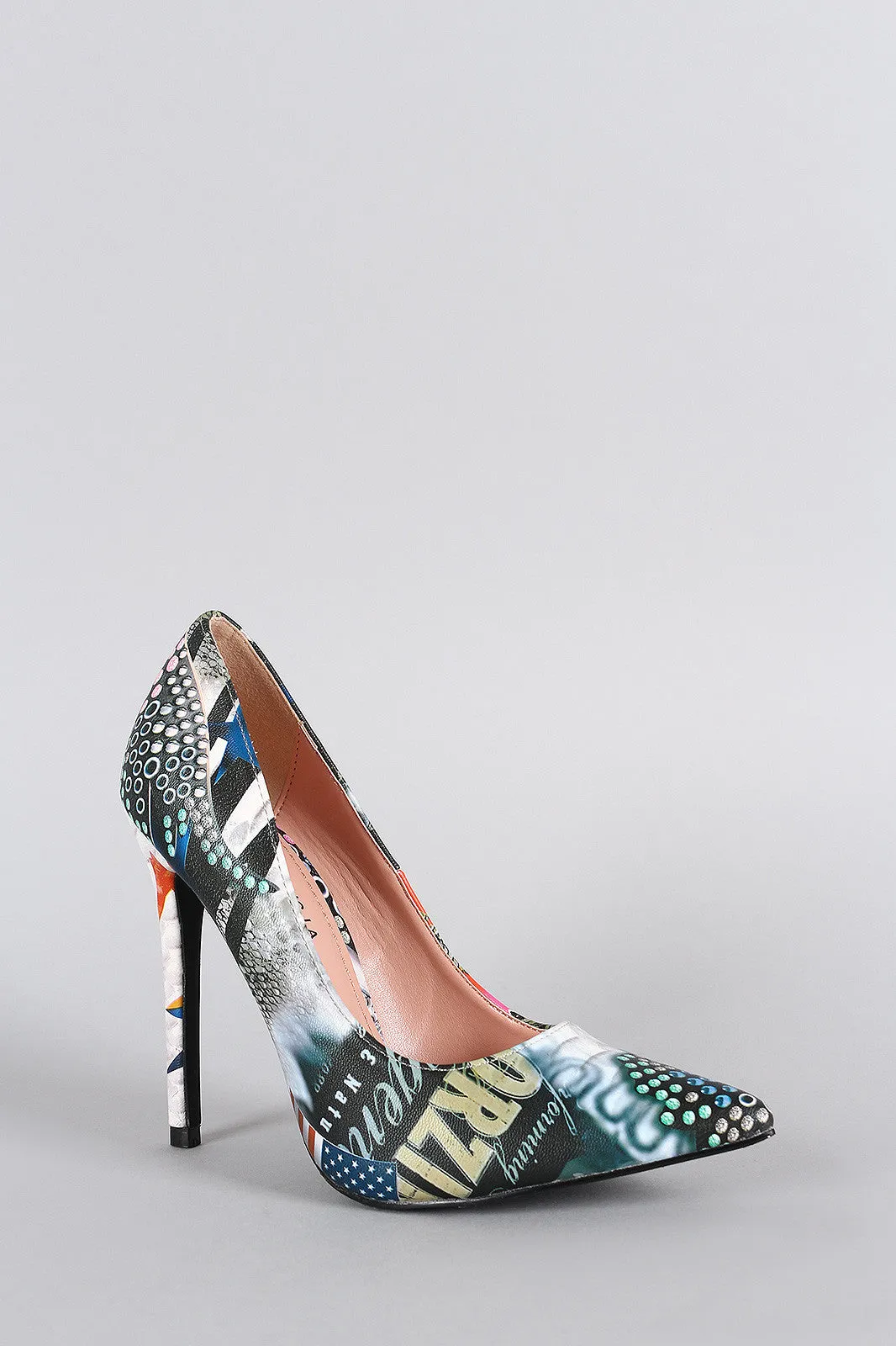 Shoe Republic LA Mix Print Pointy Toe Stiletto Pump