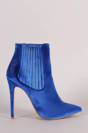 Shoe Republic LA Velvet Pointy Toe Stiletto Booties