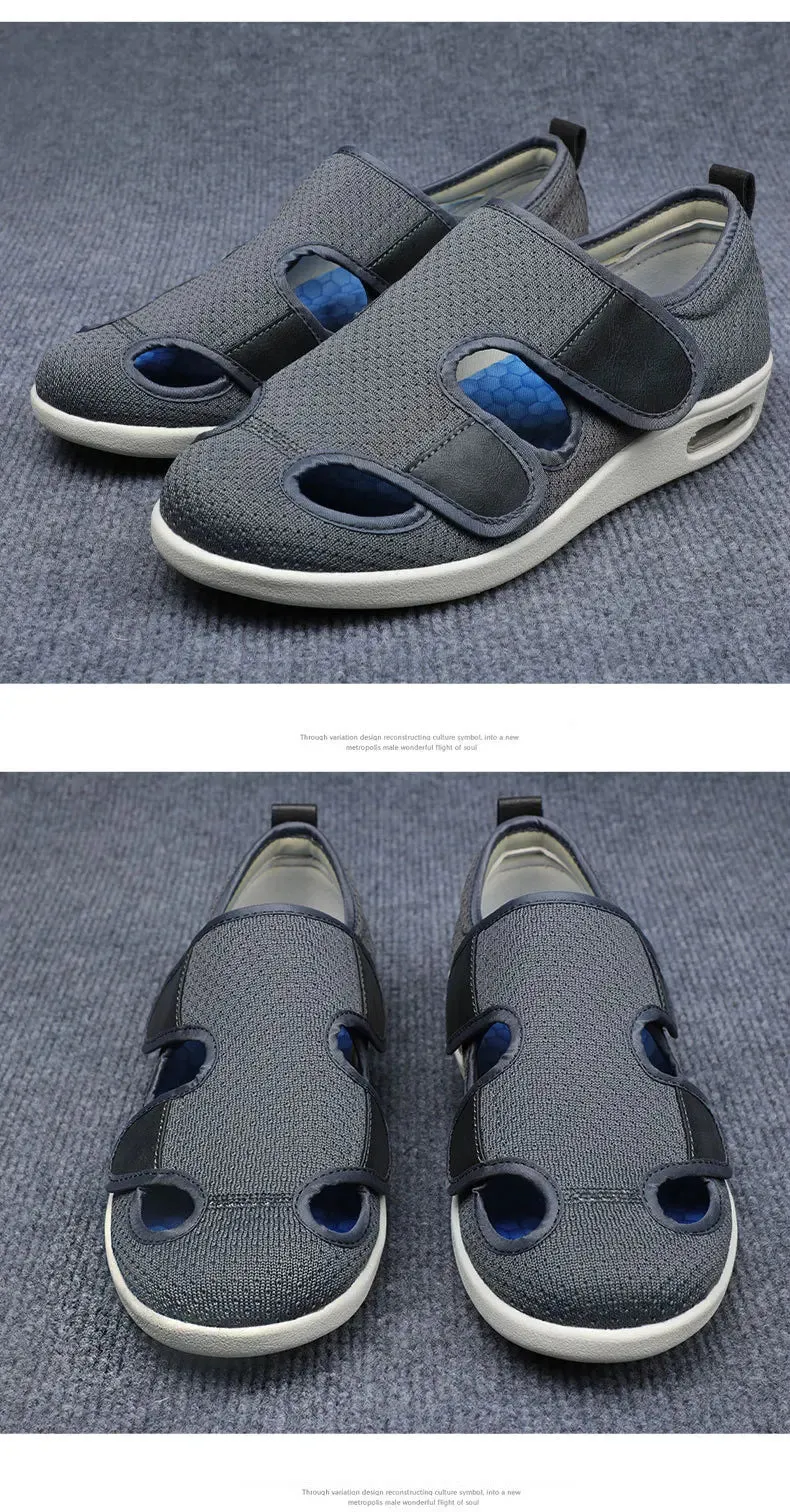 Shoes For Elderly Lady Diabetes Patien Tace Up Man Summer Portable Sandals Thumb Instep Height Foot Swelling Code Sandals