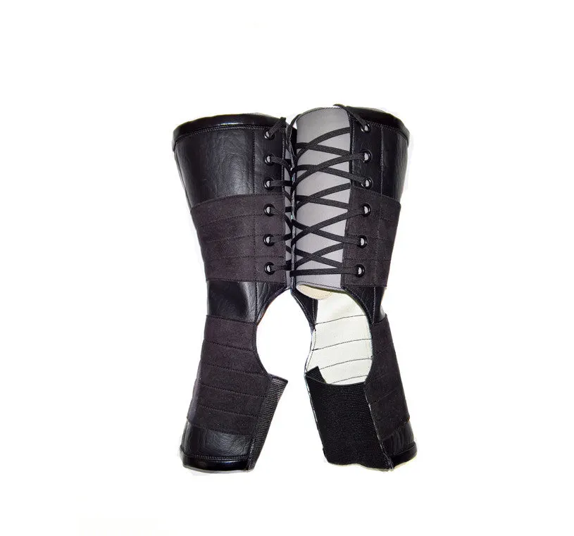 Short VEGAN Black Aerial Boots w/ GREY Back   grip panels