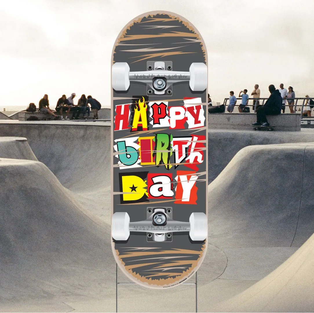 Skateboard Happy Birthday Yard Sign