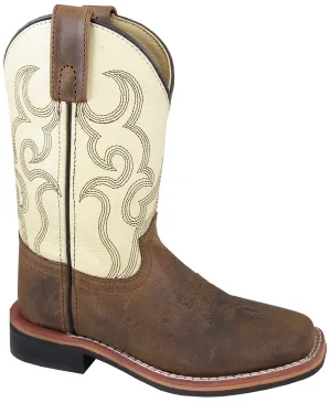 Smoky Mountain Childrens Boys Scout Brown/Cream Leather Cowboy Boots