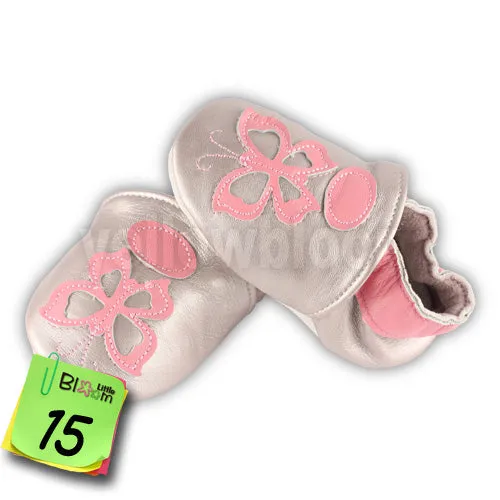 Soft Leather Baby Slippers 0-6 6-12 12-18 18-24