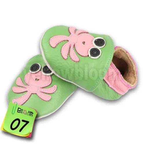 Soft Leather Baby Slippers 0-6 6-12 12-18 18-24