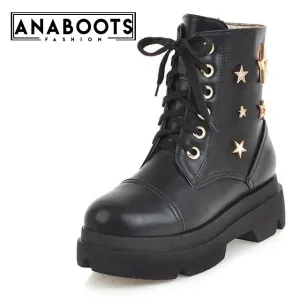 Stars Thick Bottom Martin Short Leisure Boots