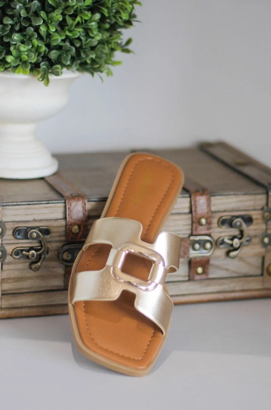 Stella Gold Flat Sandal