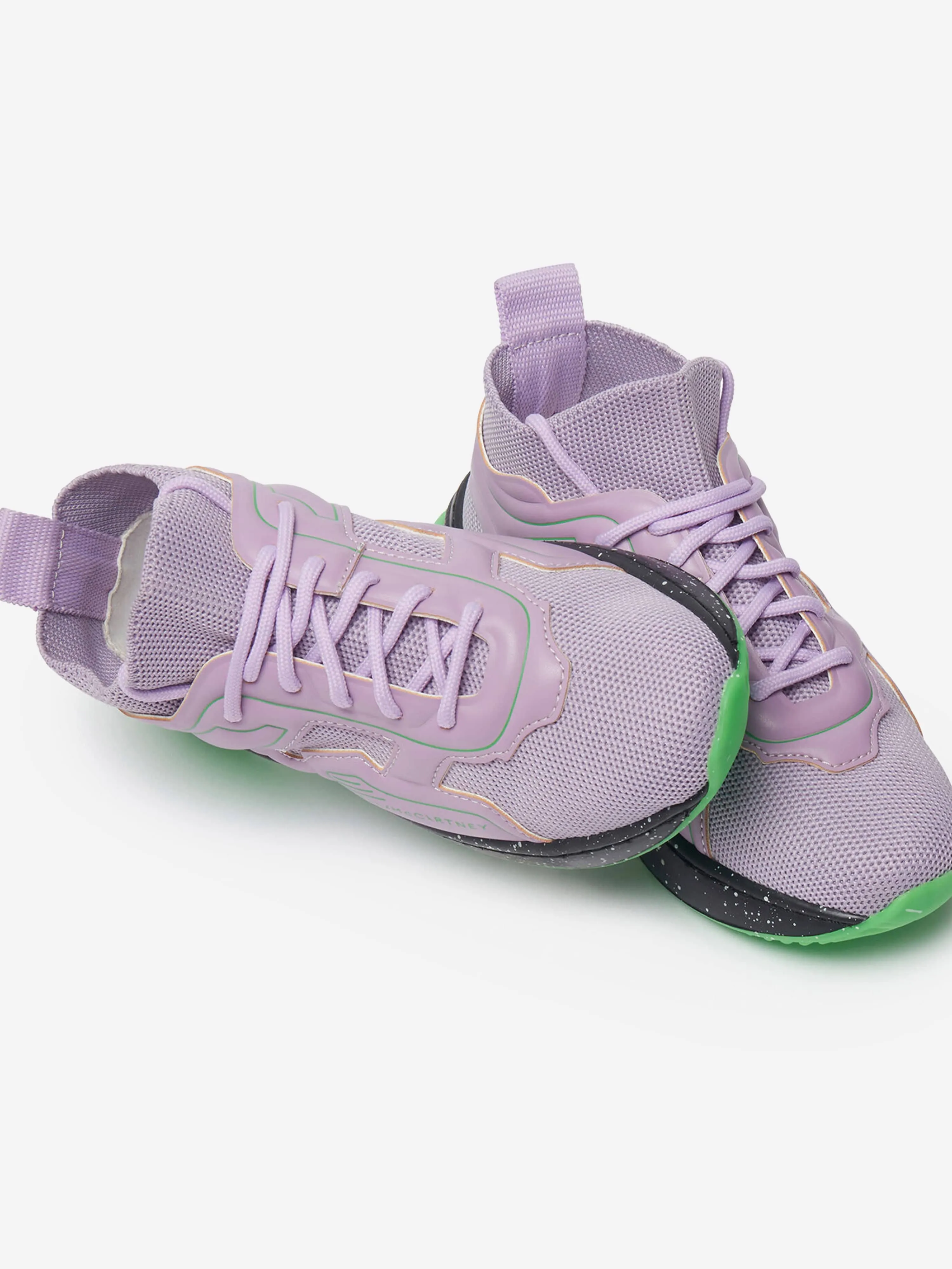 Stella McCartney Girls Lace Up Sock Trainers in Purple