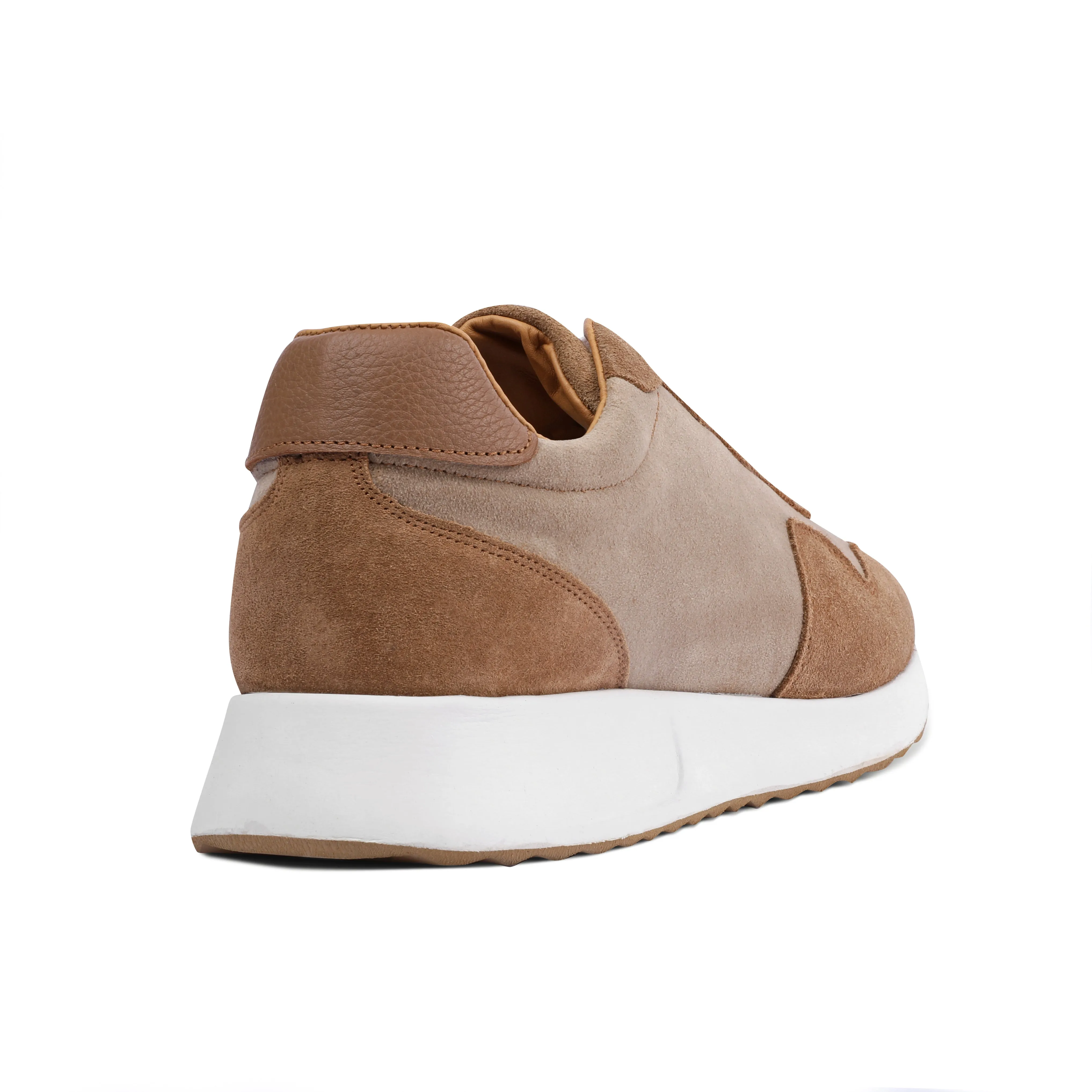 SUEDE X LEATHER EVA SOLE SNEAKERS - BEIGE