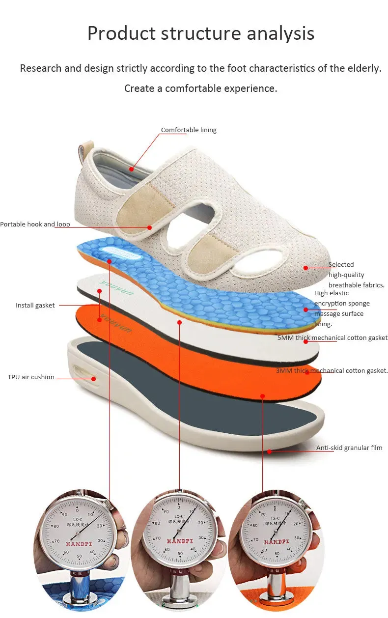 Summer Spring Comfortable Breathable Soft Medical Orthopedics Diabetic Shoes Diabetes Walking Sneaker Wind Adjusting