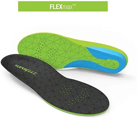 Superfeet Flexmax | Comfort Insoles for Roomy Athletic Shoe Maximum Cushion and Support  | Unisex  | Color Emerald