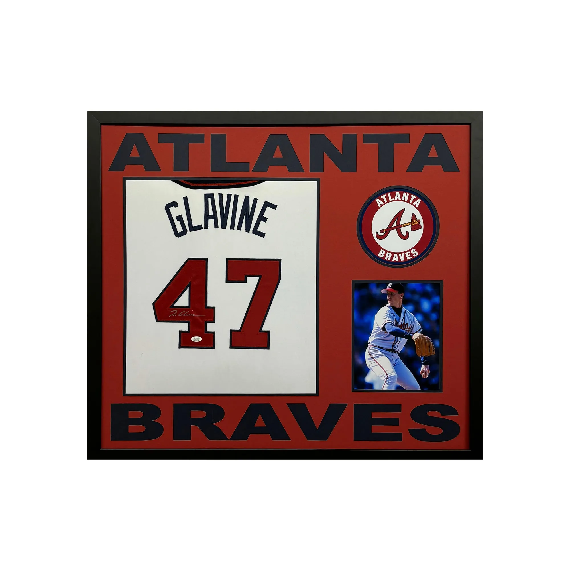 Tom Glavine Signed Atlanta Braves Custom Space Saver Framed Baseball Jersey