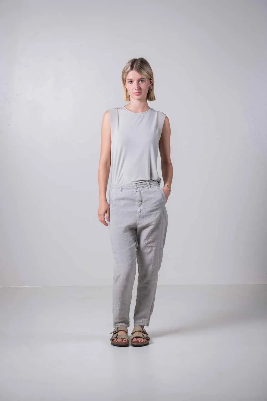 Transit Par Such Tapered Linen Pant in Light Grey