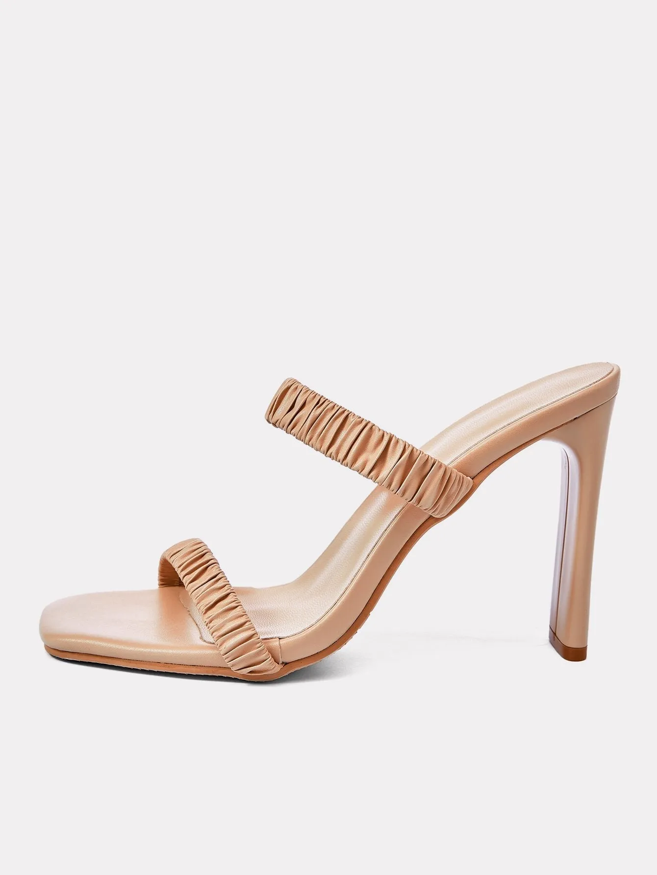 Two Ruched High-heeled Sandals