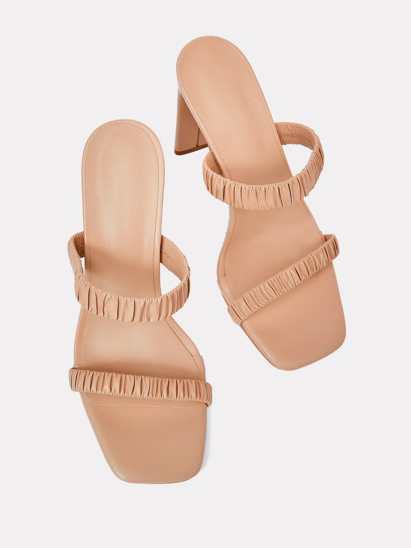 Two Ruched High-heeled Sandals