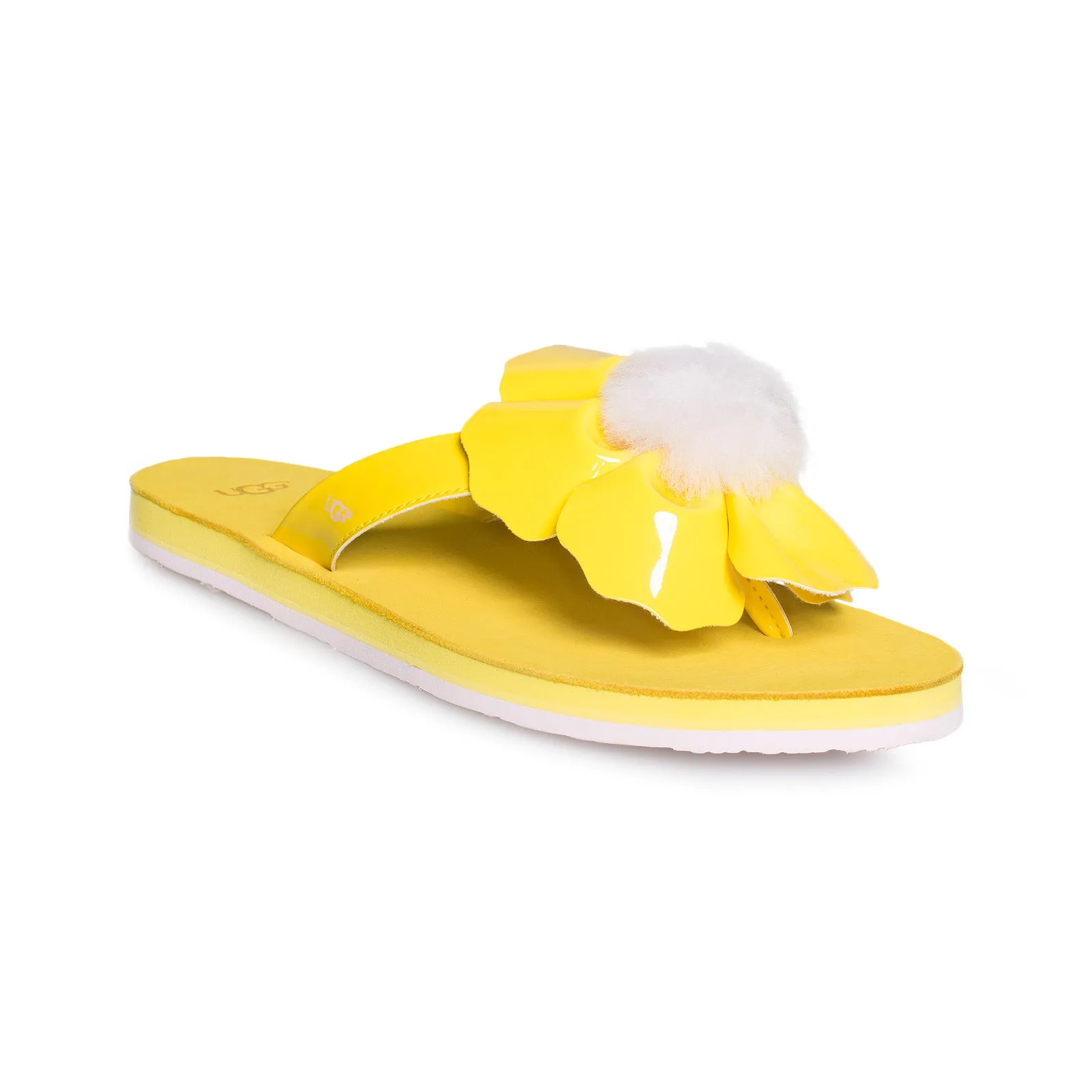 UGG Poppy Lemon Yellow Flip Flops - Women's