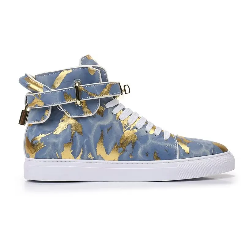 Urban Graffiti Chic Cow Leather High Tops