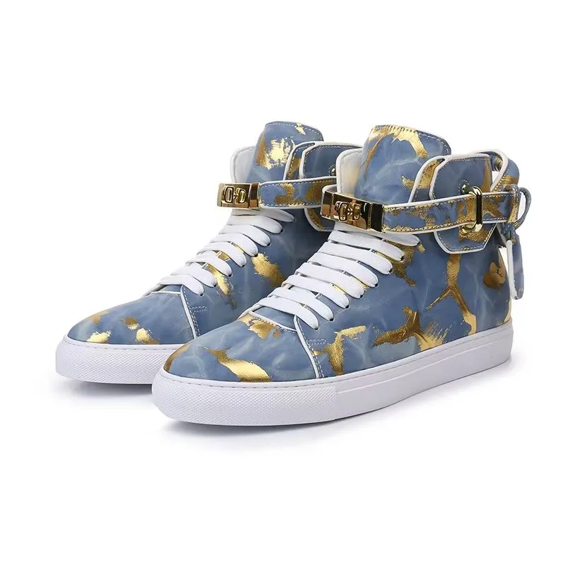 Urban Graffiti Chic Cow Leather High Tops