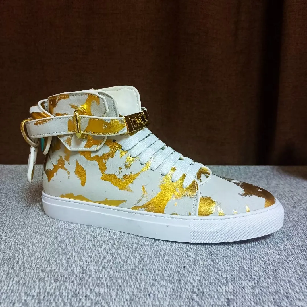 Urban Graffiti Chic Cow Leather High Tops