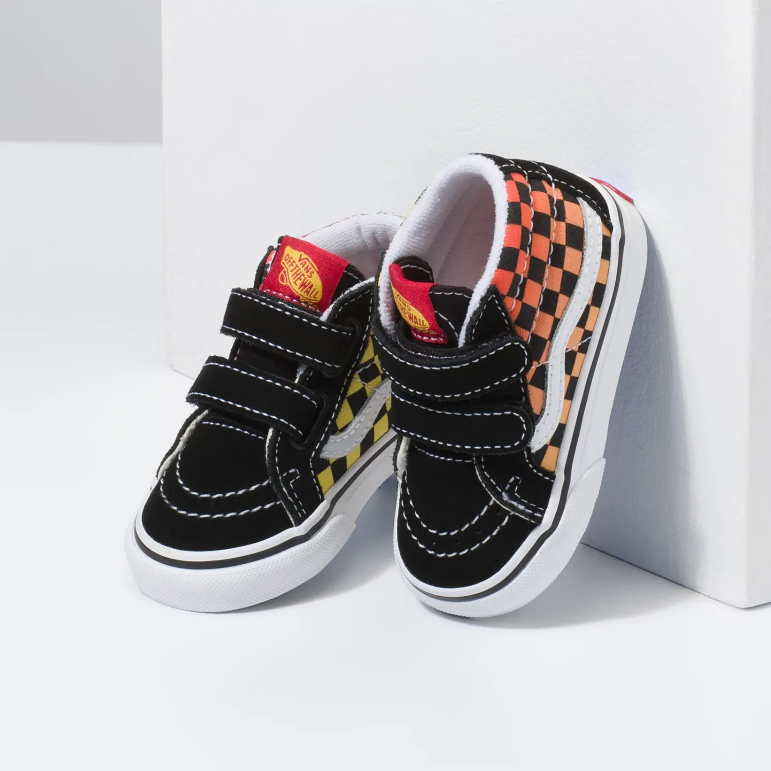 Vans Sk8-Mid Reissue V (Flame Logo Repeat) Black/Multi Toddler Shoes