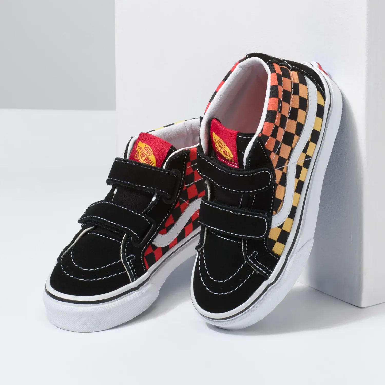 Vans Sk8-Mid Reissue V (Flame Logo Repeat) Black/Multi Youth Shoes